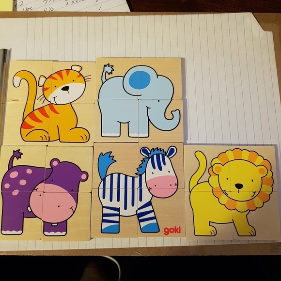 Goki wood tile puzzles 5 in the set - Picture 3 of 5